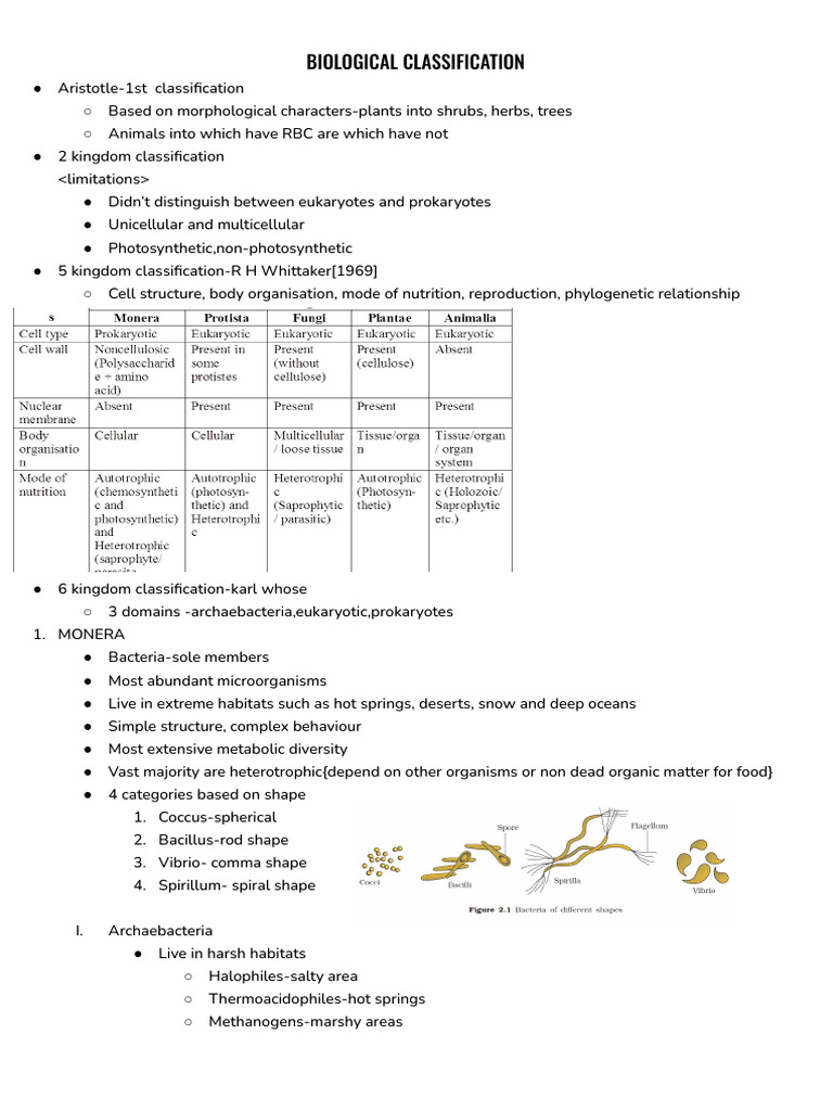 Overview of Biological Classification | PDF | Fungus | Bacteria