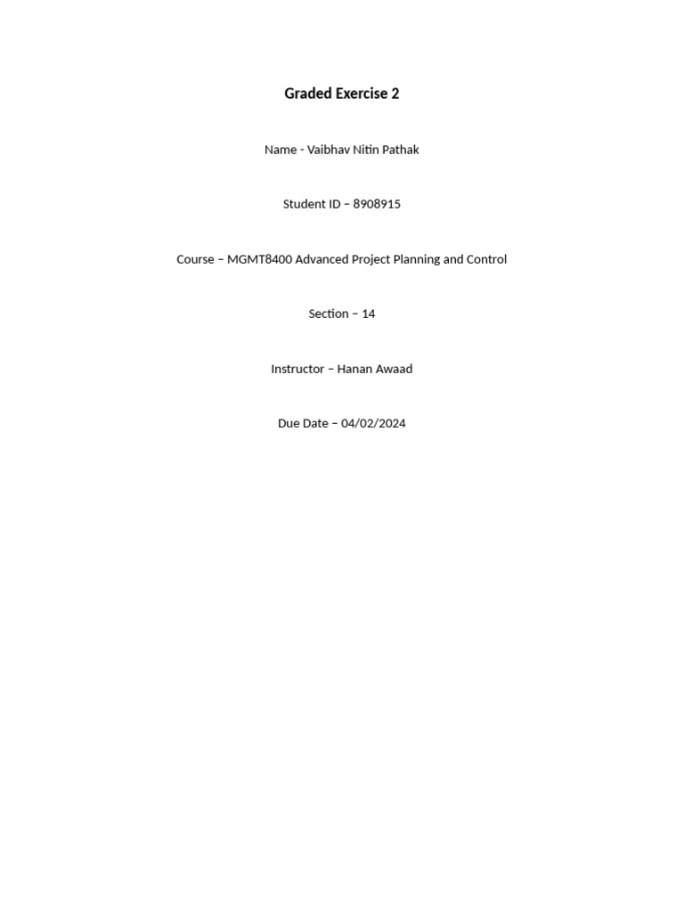 Graded Exercise 2 - VaibhavPathak - 8908915 | PDF