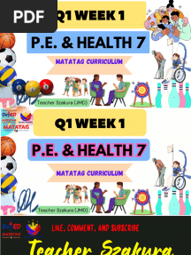 Pe&Health 7.quarter 1.week 1 Matatag Curriculum