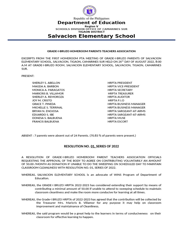 Resolution HRPTA | PDF