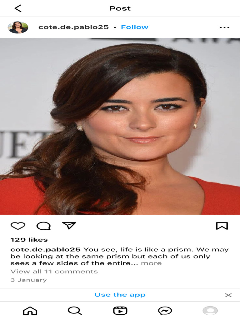 Cote de pablo you see life is like a prism we may be looking at the