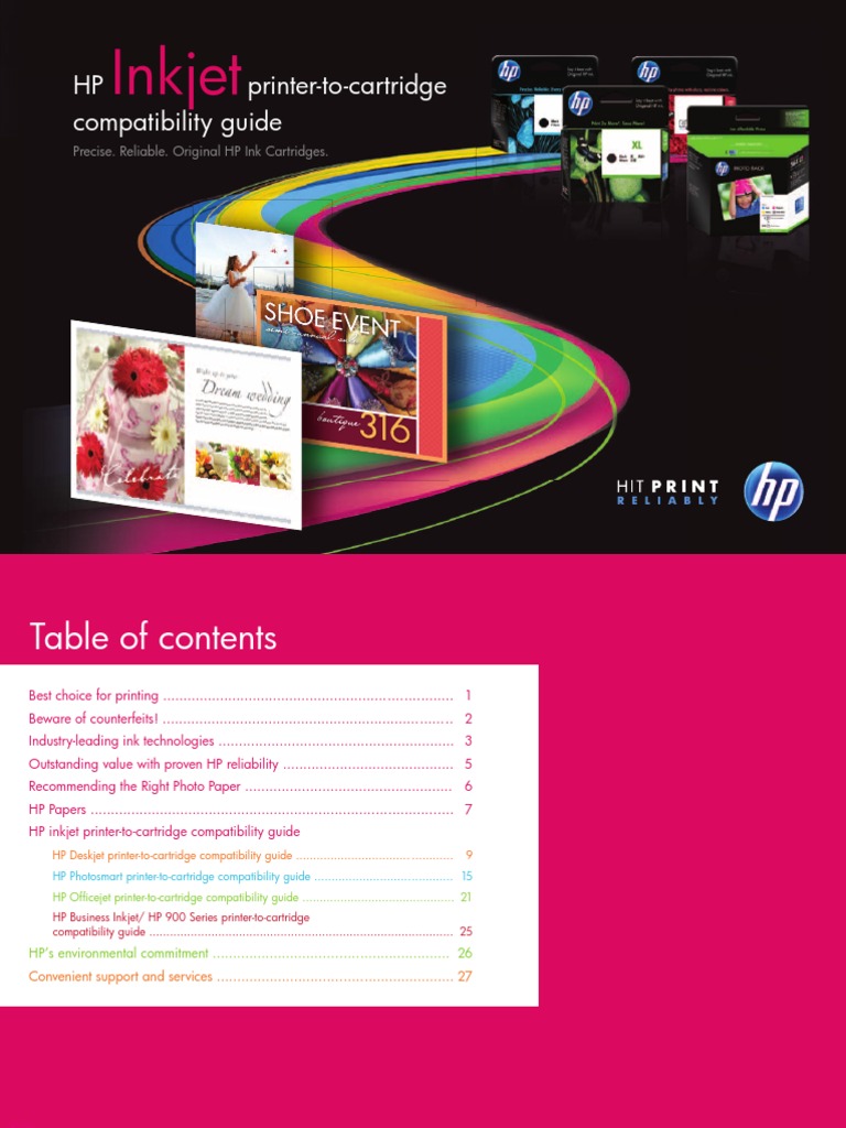 HP Inkjet Printer Cartridge Compatibility Guide | PDF | Printer ...