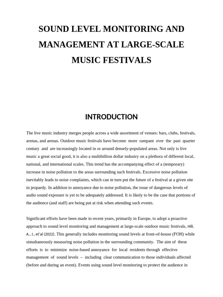 Sound Level Monitoring | PDF