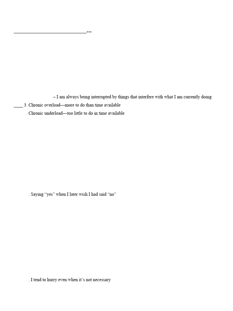 Time Stress Questionnaire-2018 | PDF