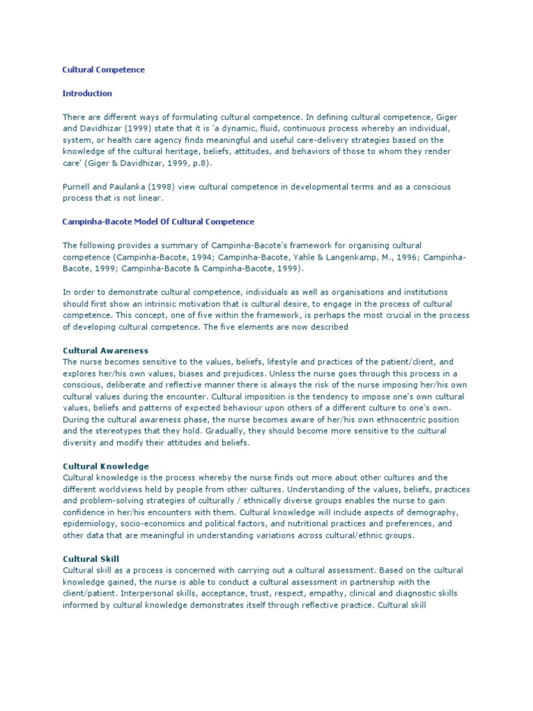 Cultural competence definition picture