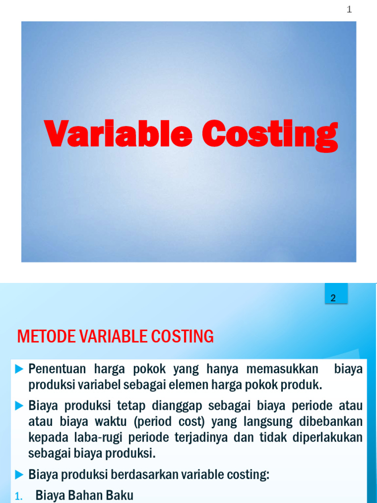Topik 6 Variabel Costing | PDF