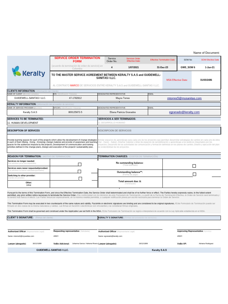 Termination of Service Order Notice | PDF | Computing | Business