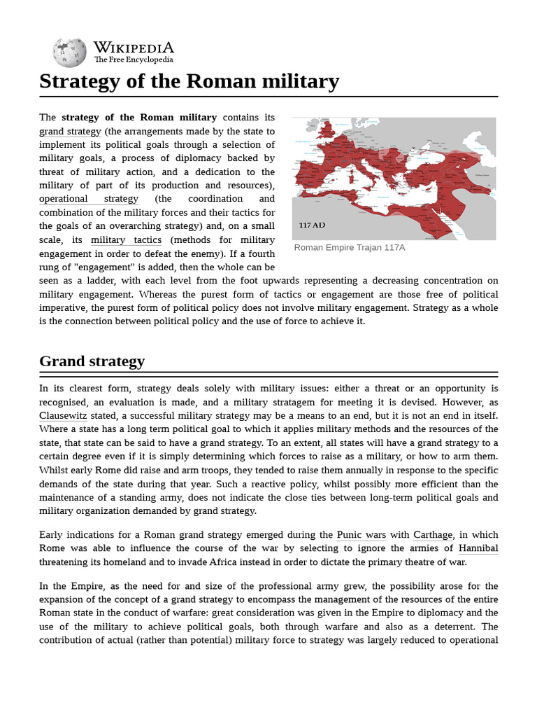 Strategy of The Roman Military | PDF