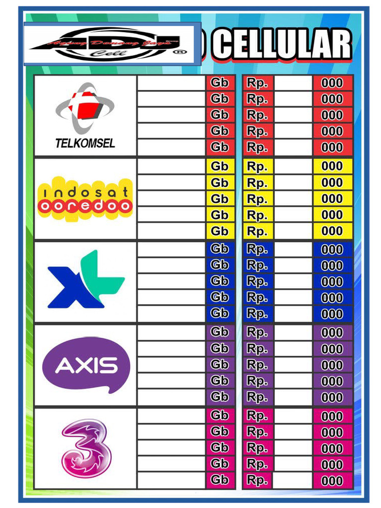 Daftar Harga Paket Data | PDF