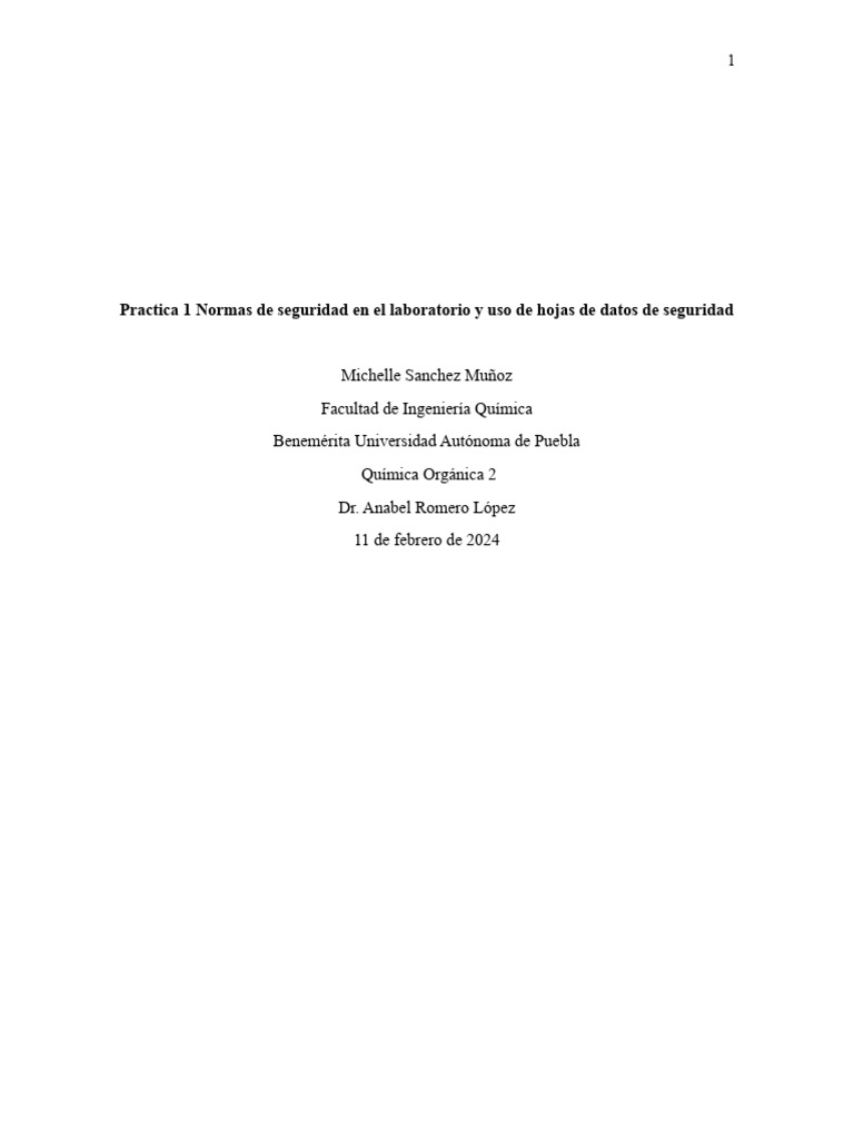 Practica 1 Normas de Seguridad en El Laboratorio | PDF