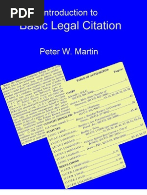Basic Legal Citation Case Citation Brief Law