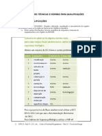 Recomendações Técnicas e Normas Para Qualificações