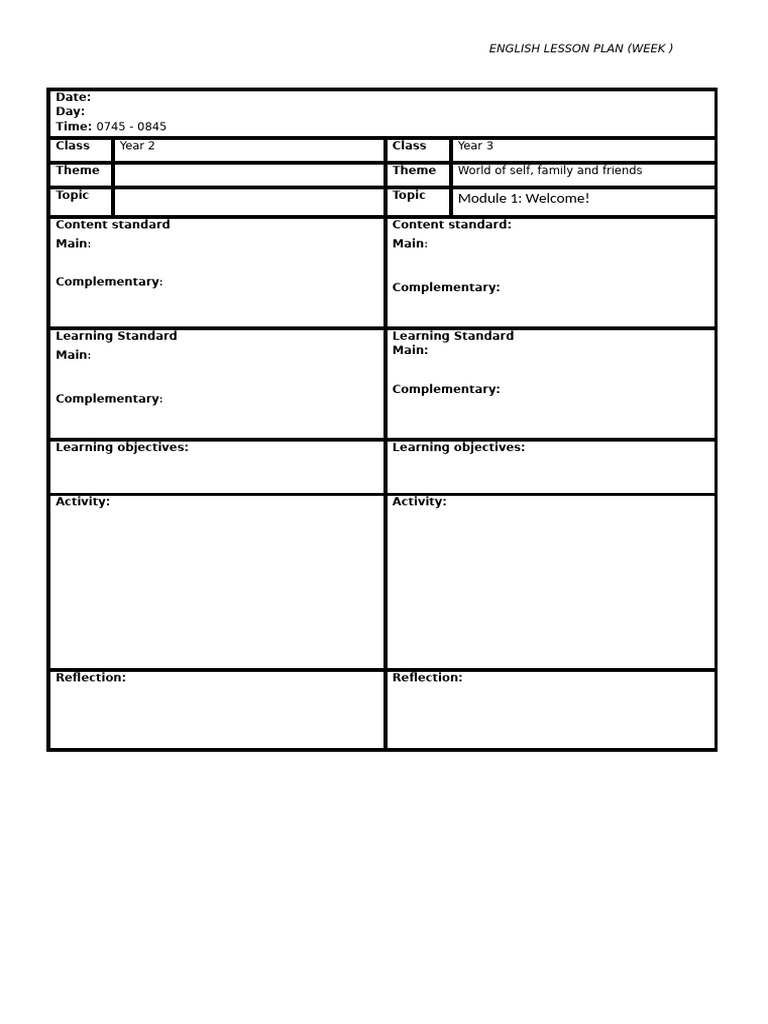 English LP Template | PDF