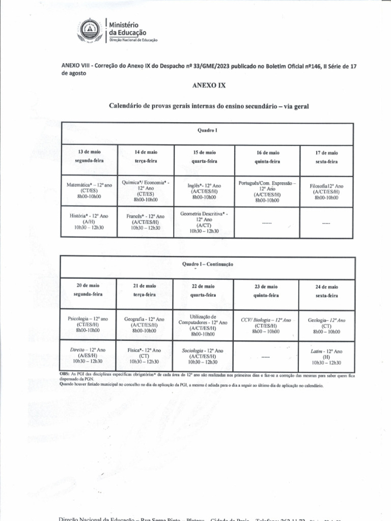 NZTHHJ Horario Das PGIc | PDF