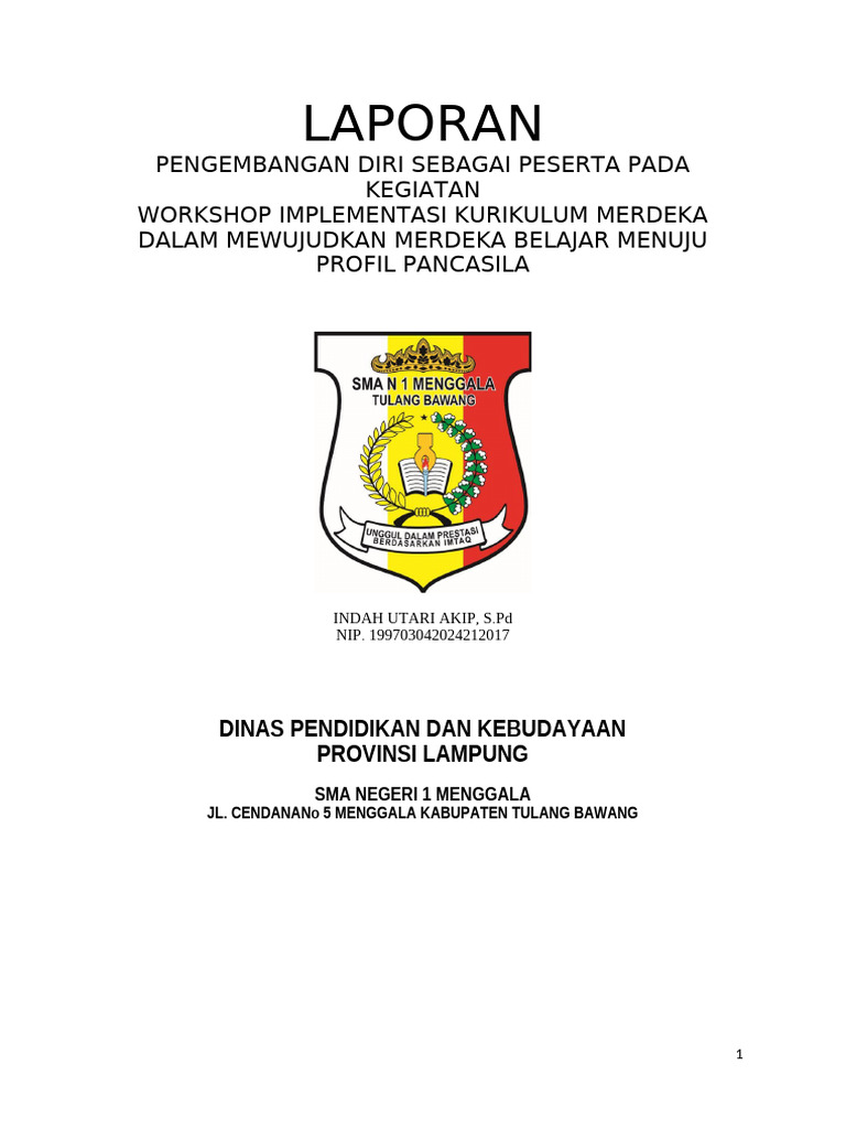 Laporan Pengembangan Profesi Guru . | PDF