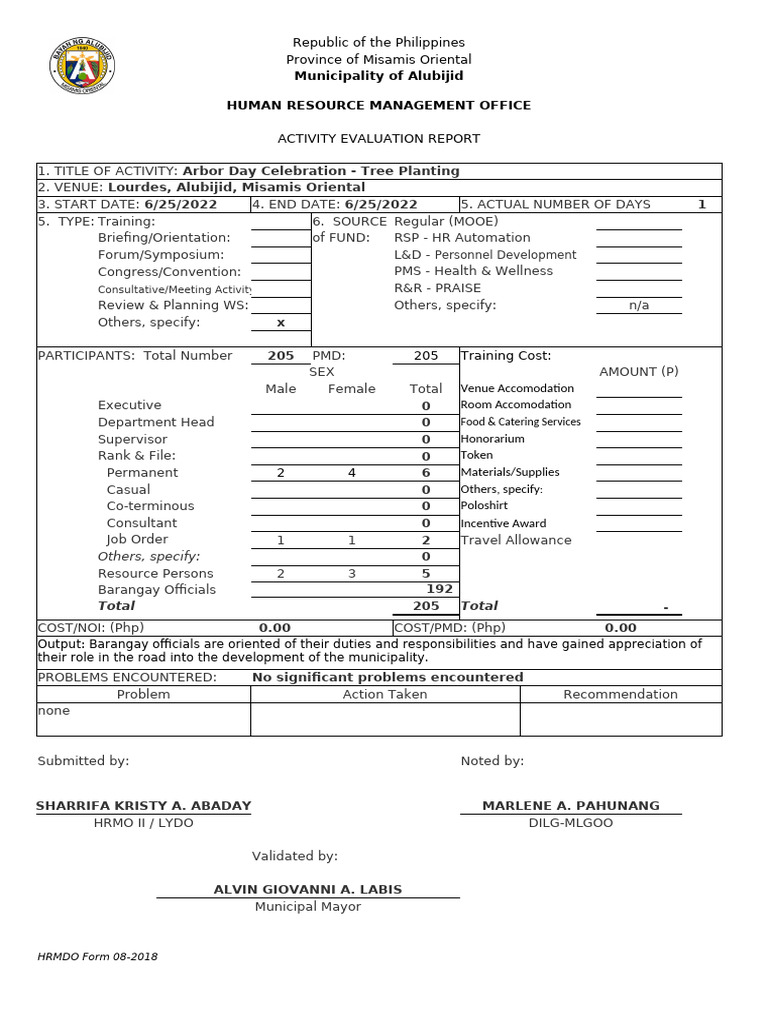 Evaluation Form | PDF