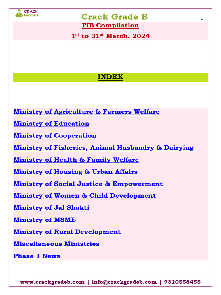 Pib Compilation 1 To 31 Mar B W Lyst2765 Pdf