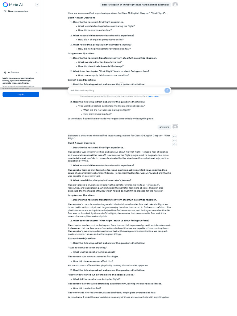 Meta AI Eng CH First Flight Ans | PDF