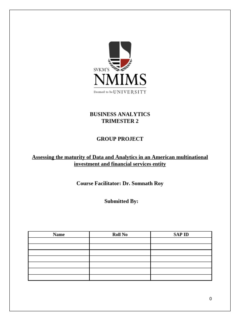 D8 - BA Group Project Report | PDF