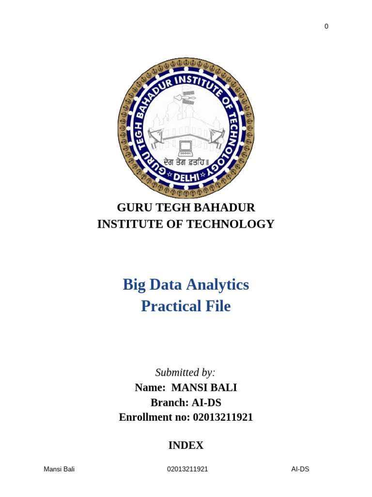 Bda Practical File | PDF