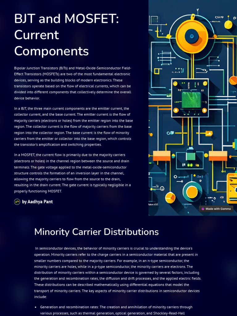 BJT and MOSFET Current Components | PDF