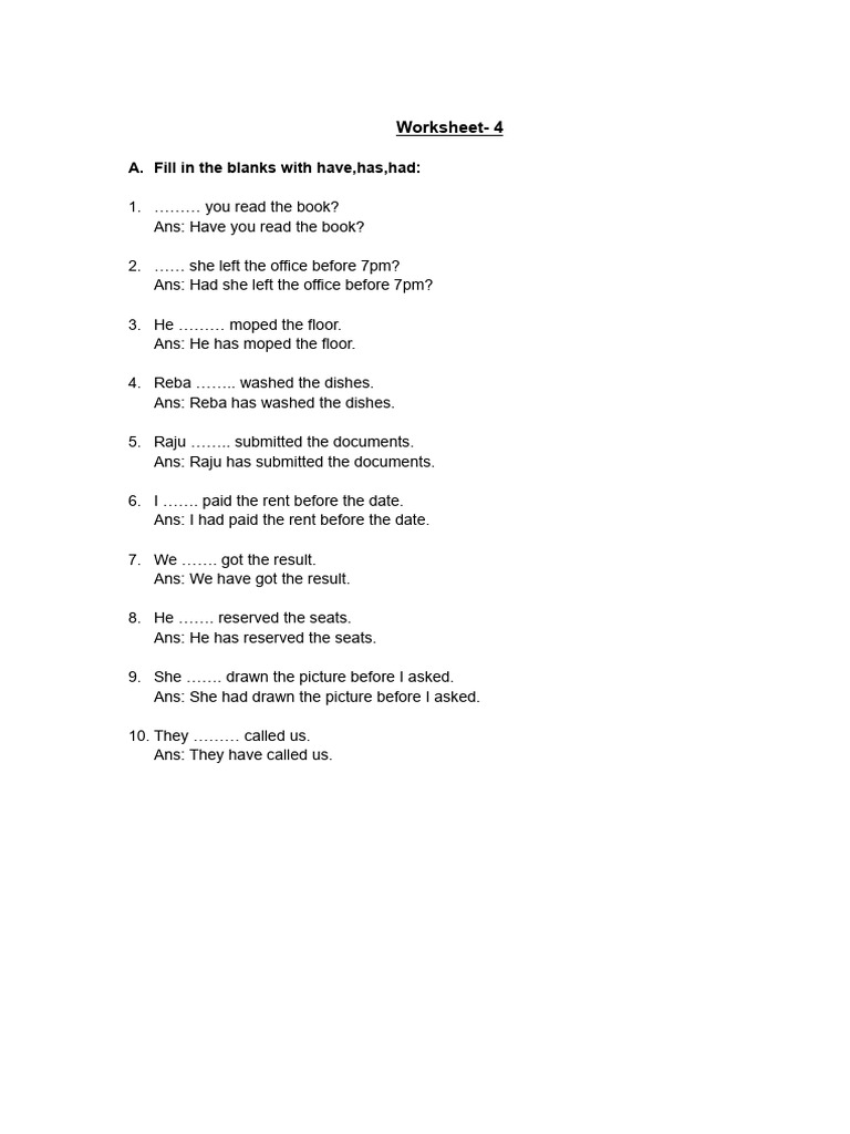 Answer of Worksheet-4 | PDF