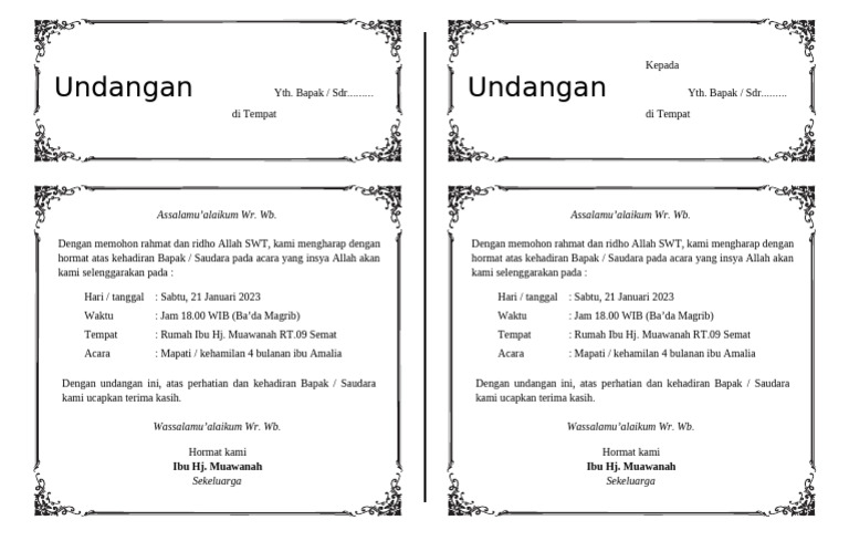 Undangan Mapati - 072129 | PDF