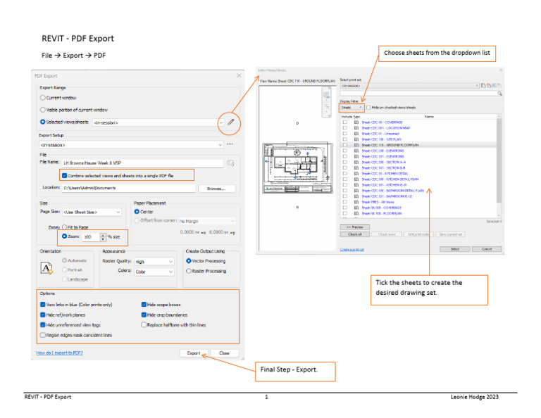REVIT - PDF Export | PDF