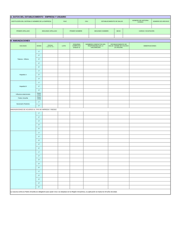 Form 83 - Vacunas | PDF
