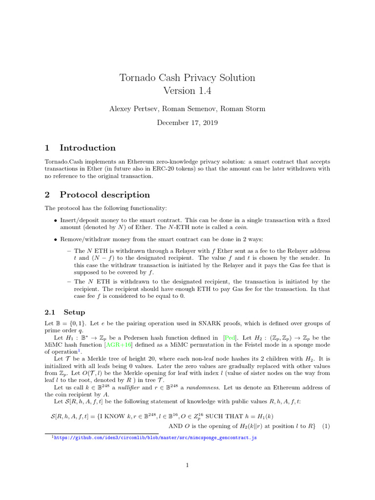 Tornado cash whitepaper pdf