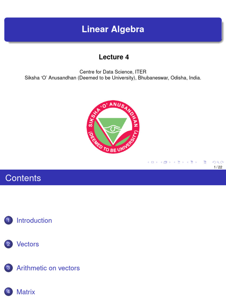 Chapter - 4 (Linear Algebra) | PDF