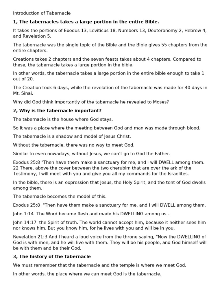 Teaching On The Tabernacle Pdf _ Le Tabernacle Typologie – EVXAGG