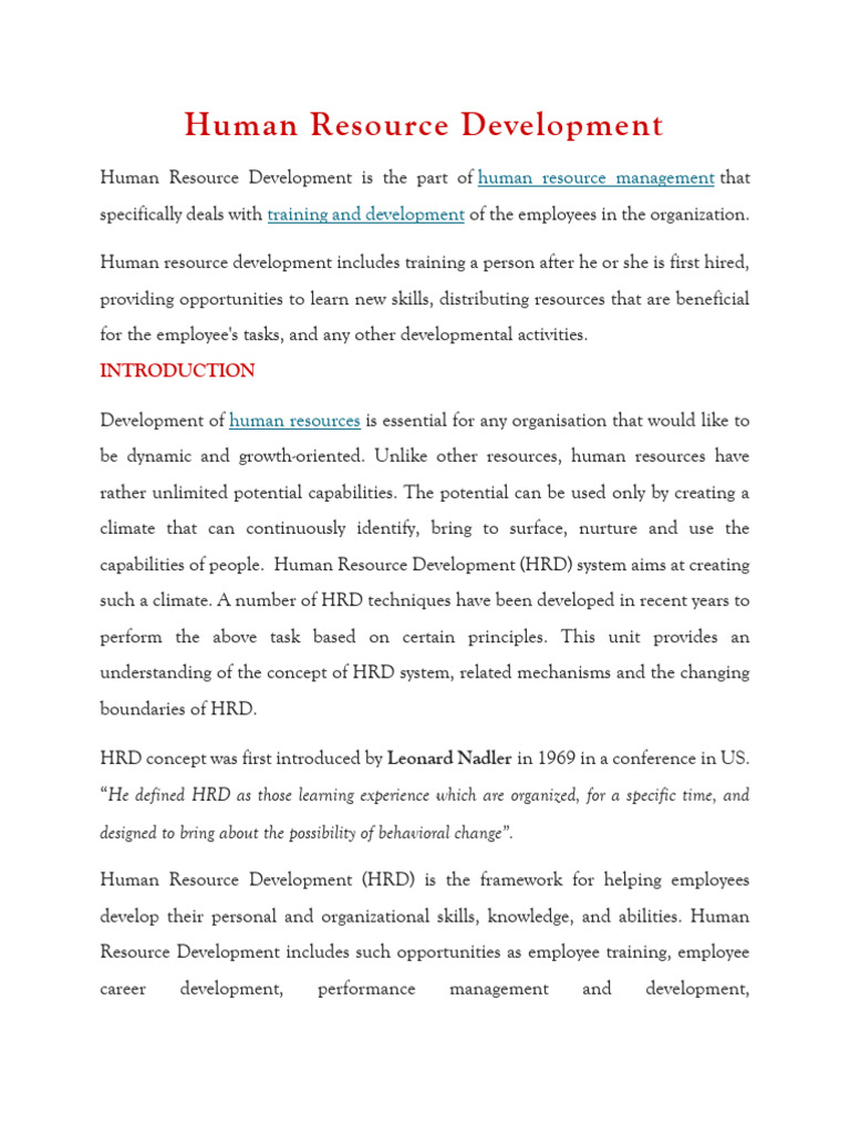 Human Resource Management Training and Development | PDF