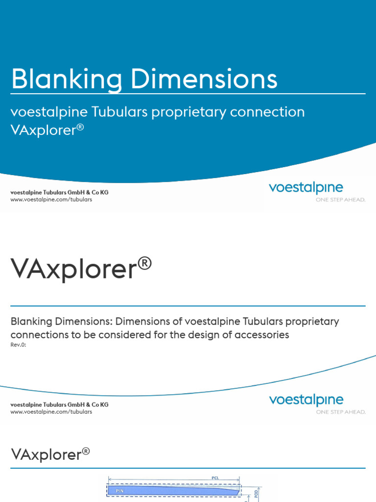 Blanking-Dimensions VAxplorer | PDF