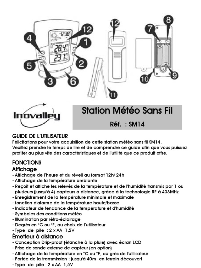 Station Meteo It Works Mode D Emploi