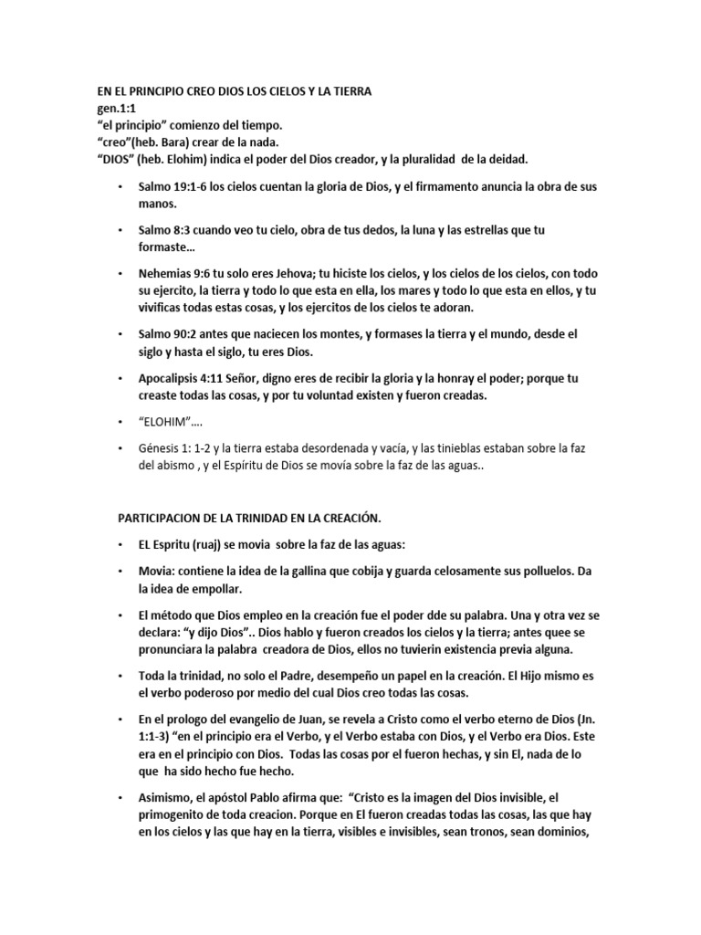 En El Principio Creo Dios Los Cielos Y La Tierra Pdf