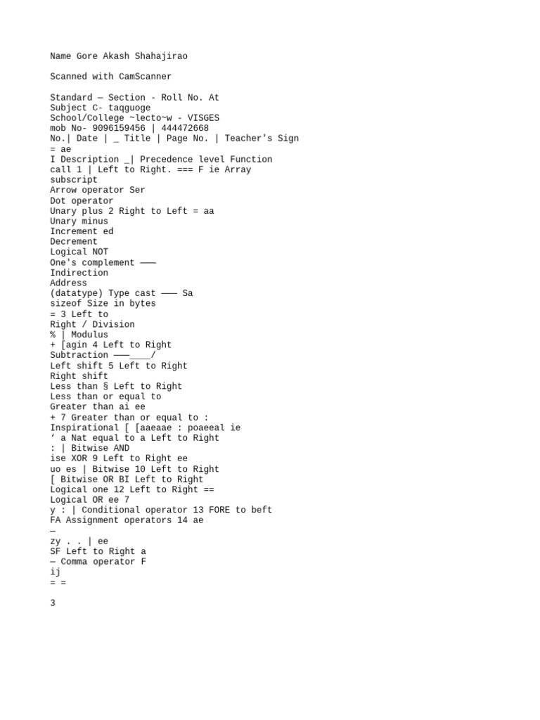 C Language Notes - Vctor-Part-1 | PDF
