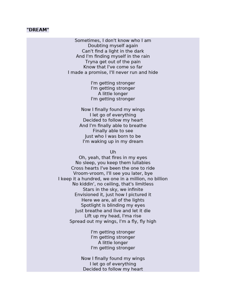 Dream Pdf