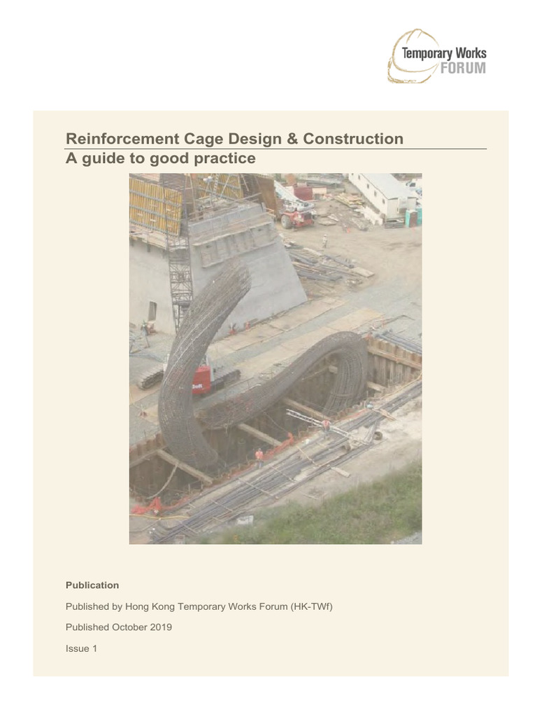 Reinforcement Cage Stability Design and Construction | PDF