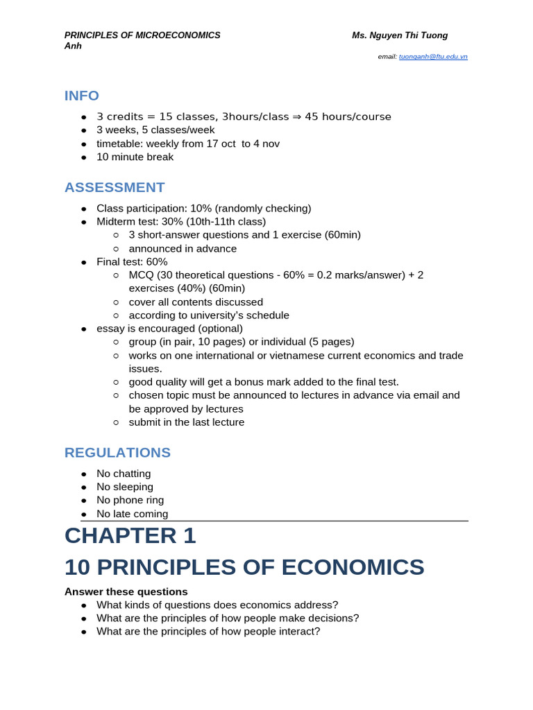 Microeconomics Note Pdf