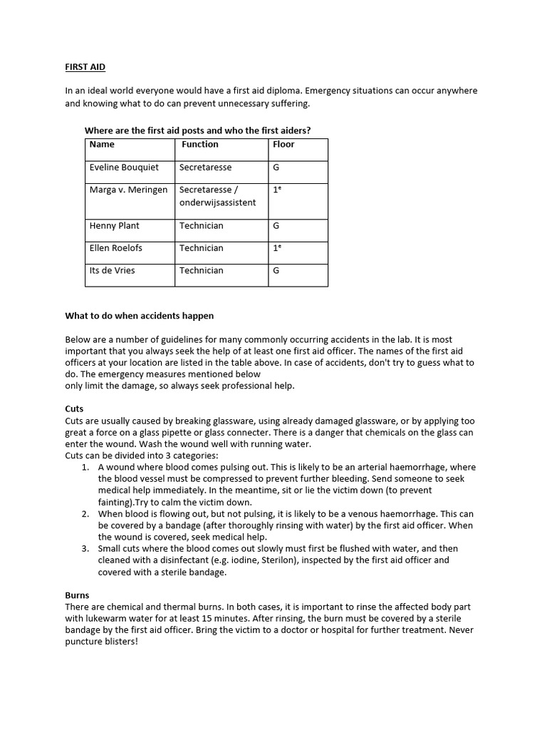 2020 Safety First Aid | PDF