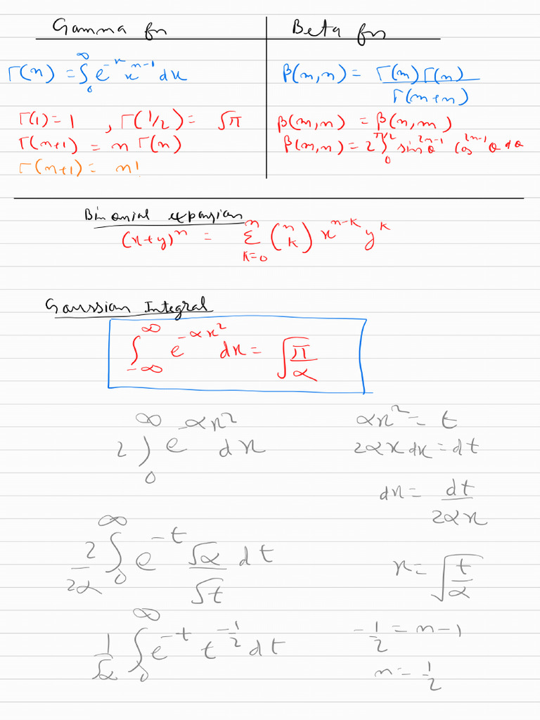 Gamma and Beta Function - 240820 - 121352 | PDF