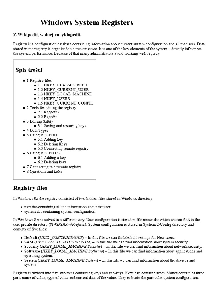 Windows system registers intro pdf