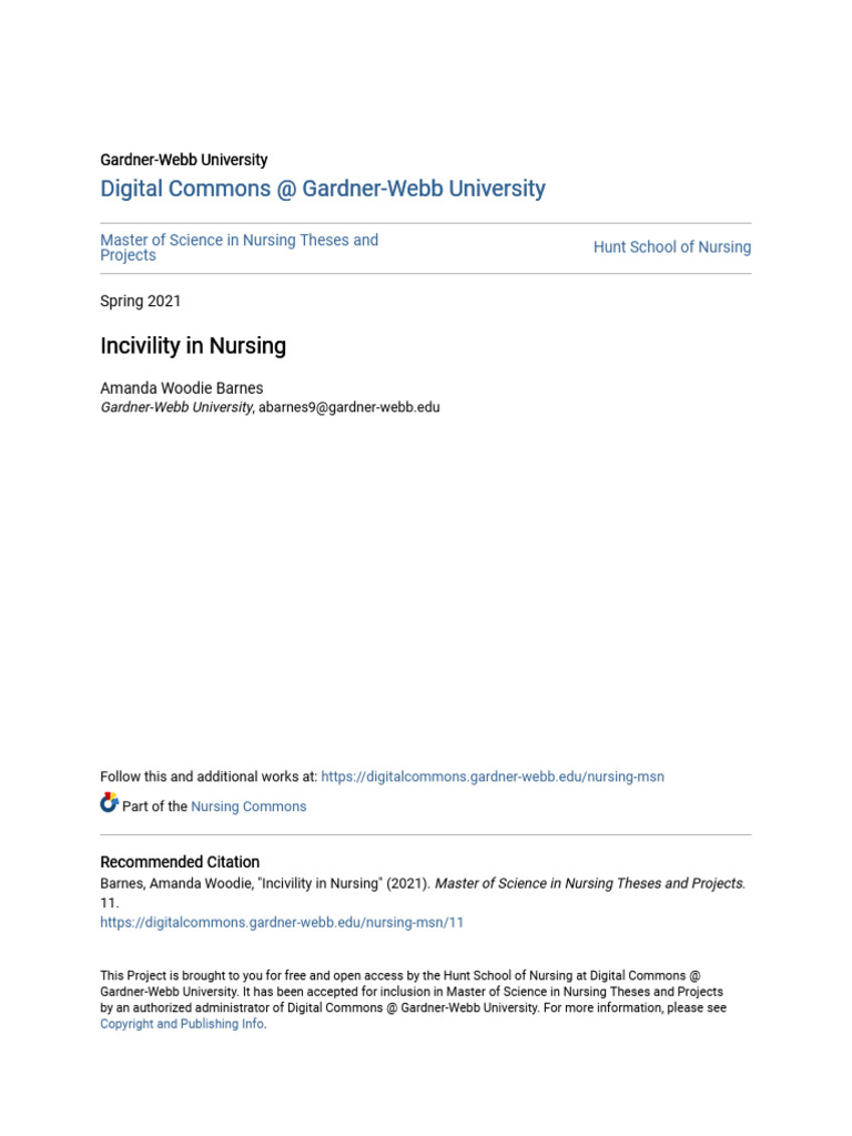 Incivility in Nursing | PDF