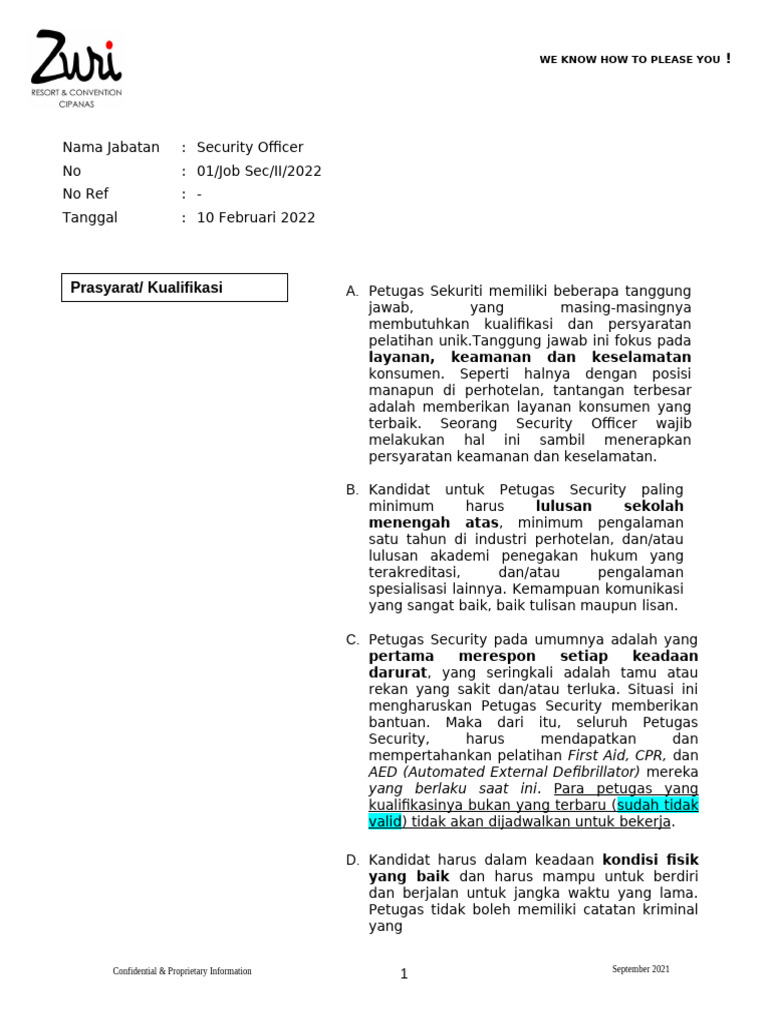 Job Desc - Security Officer | PDF