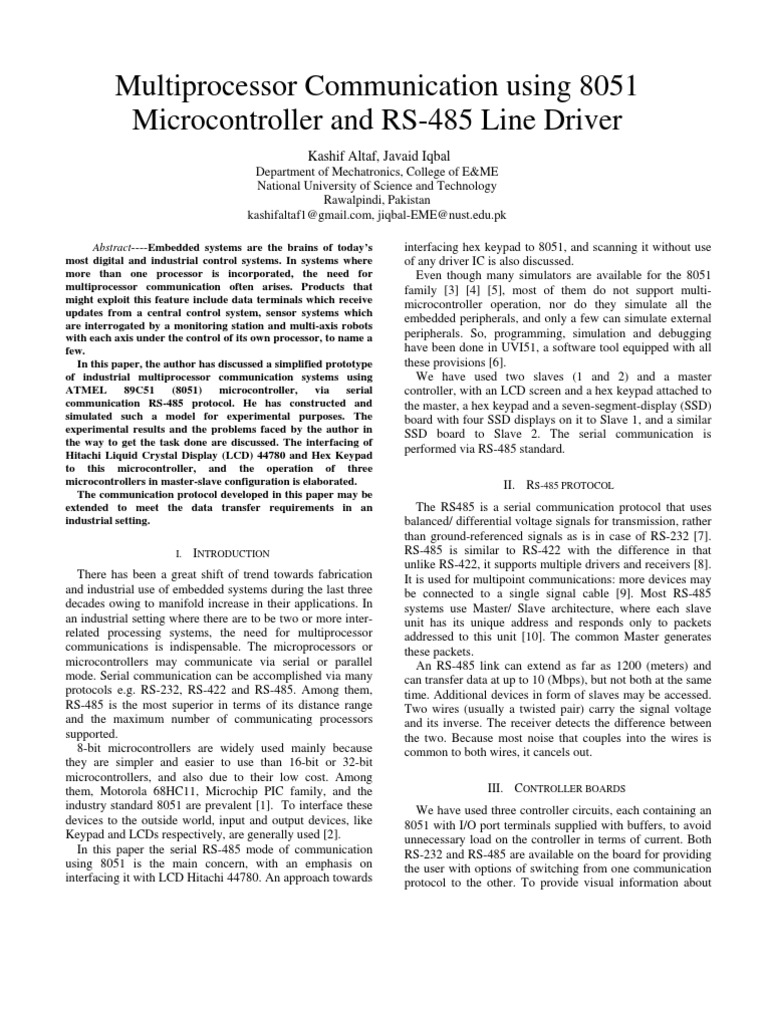 RS485 Multi Mcu Communications | PDF | Digital Technology | Computer ...