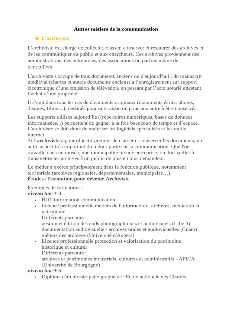 Autres Métiers de La Communication | PDF