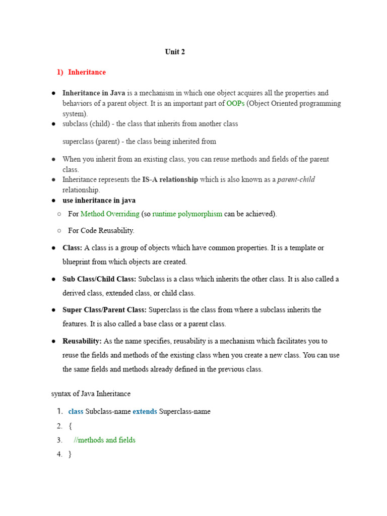 java unit 2 | PDF
