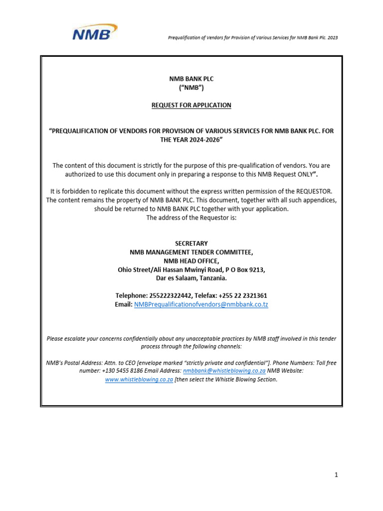 Vendor Prequalification Document - 2024-2026 | PDF