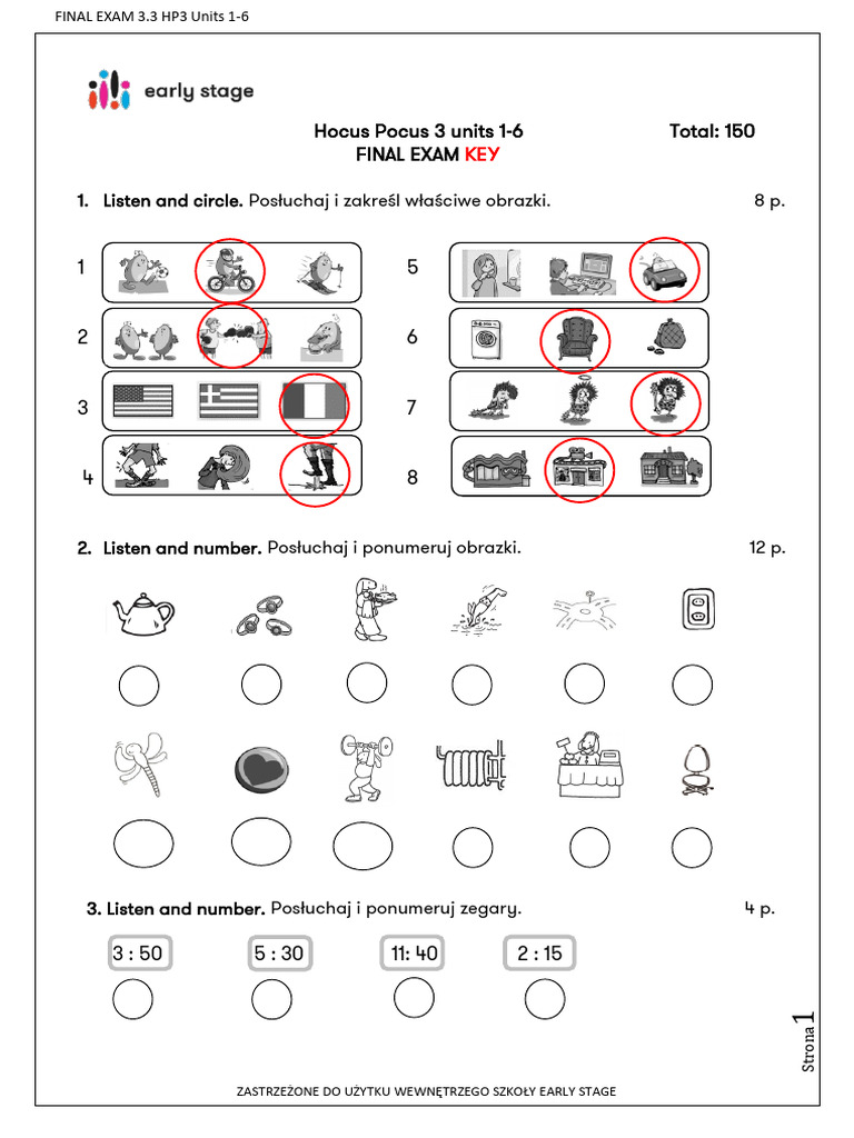 Hocus Pocus 3 Final Exam Key | PDF